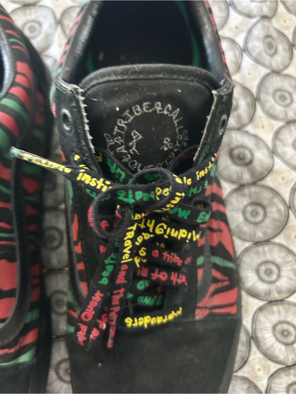 Vans Black Red and Green Graphic Lace-Up Sneakers